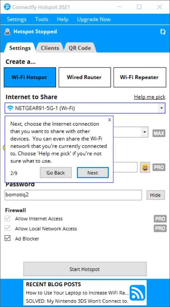 Connectify Hotspot — لقطة شاشة 2